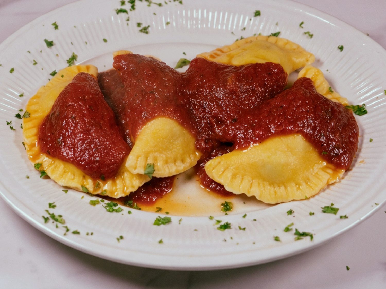 Homemade ravioli